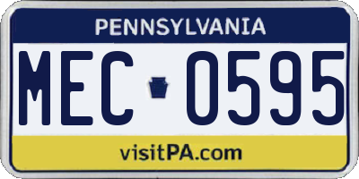 PA license plate MEC0595