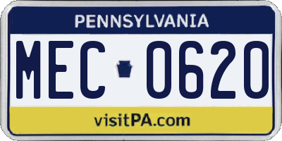 PA license plate MEC0620
