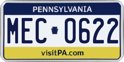 PA license plate MEC0622