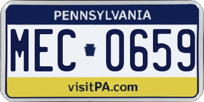 PA license plate MEC0659