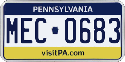 PA license plate MEC0683