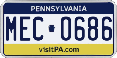 PA license plate MEC0686