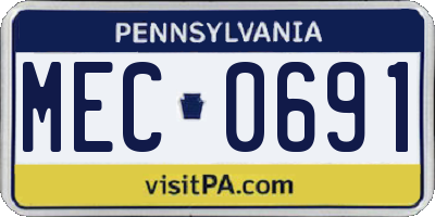 PA license plate MEC0691