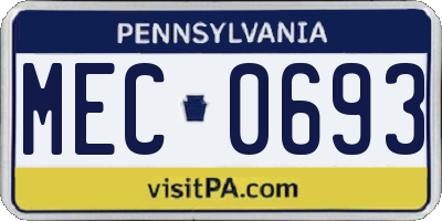 PA license plate MEC0693