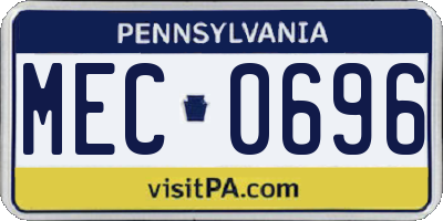PA license plate MEC0696
