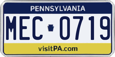 PA license plate MEC0719