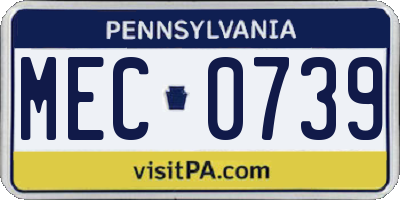 PA license plate MEC0739