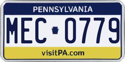 PA license plate MEC0779
