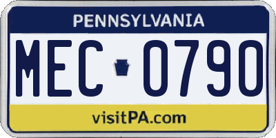 PA license plate MEC0790