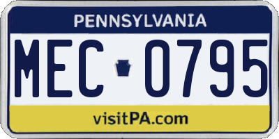 PA license plate MEC0795