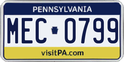 PA license plate MEC0799