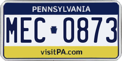 PA license plate MEC0873