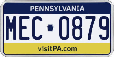 PA license plate MEC0879