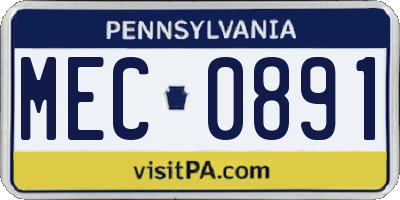 PA license plate MEC0891