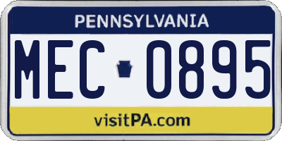 PA license plate MEC0895