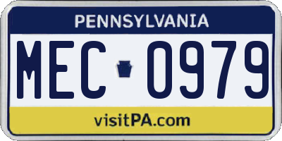 PA license plate MEC0979