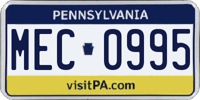PA license plate MEC0995