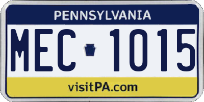 PA license plate MEC1015