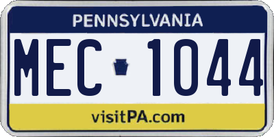 PA license plate MEC1044