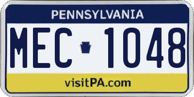 PA license plate MEC1048