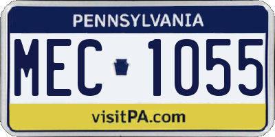 PA license plate MEC1055