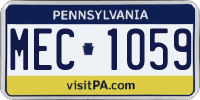PA license plate MEC1059