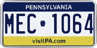 PA license plate MEC1064
