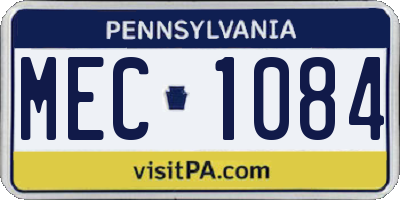 PA license plate MEC1084