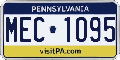 PA license plate MEC1095