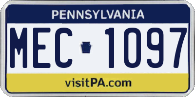 PA license plate MEC1097