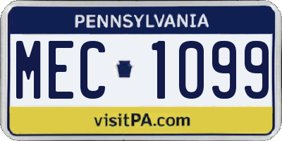 PA license plate MEC1099