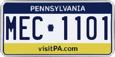 PA license plate MEC1101