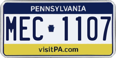 PA license plate MEC1107
