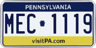 PA license plate MEC1119