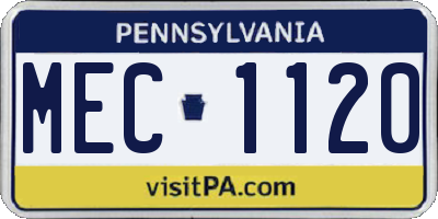 PA license plate MEC1120