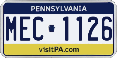 PA license plate MEC1126