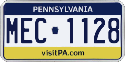PA license plate MEC1128