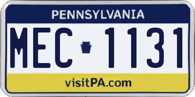 PA license plate MEC1131