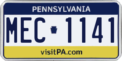 PA license plate MEC1141