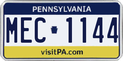 PA license plate MEC1144