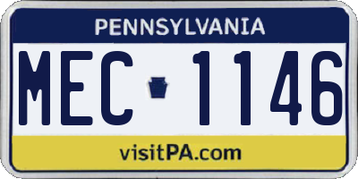 PA license plate MEC1146