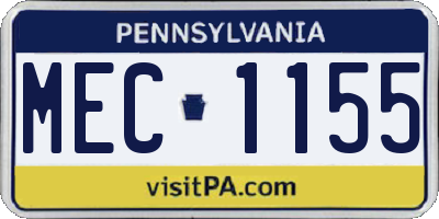 PA license plate MEC1155