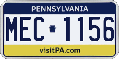 PA license plate MEC1156