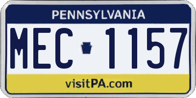 PA license plate MEC1157