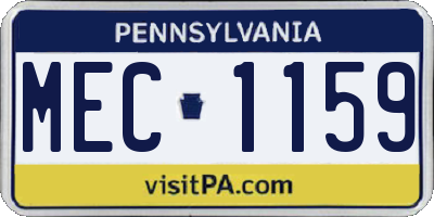 PA license plate MEC1159