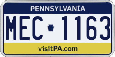 PA license plate MEC1163