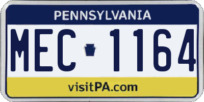 PA license plate MEC1164