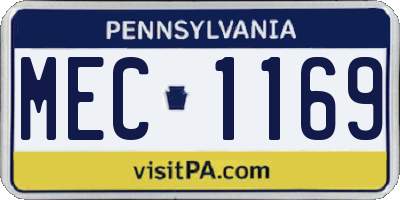 PA license plate MEC1169