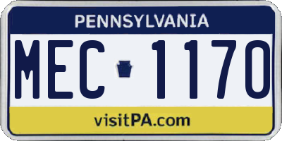PA license plate MEC1170