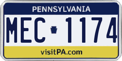 PA license plate MEC1174